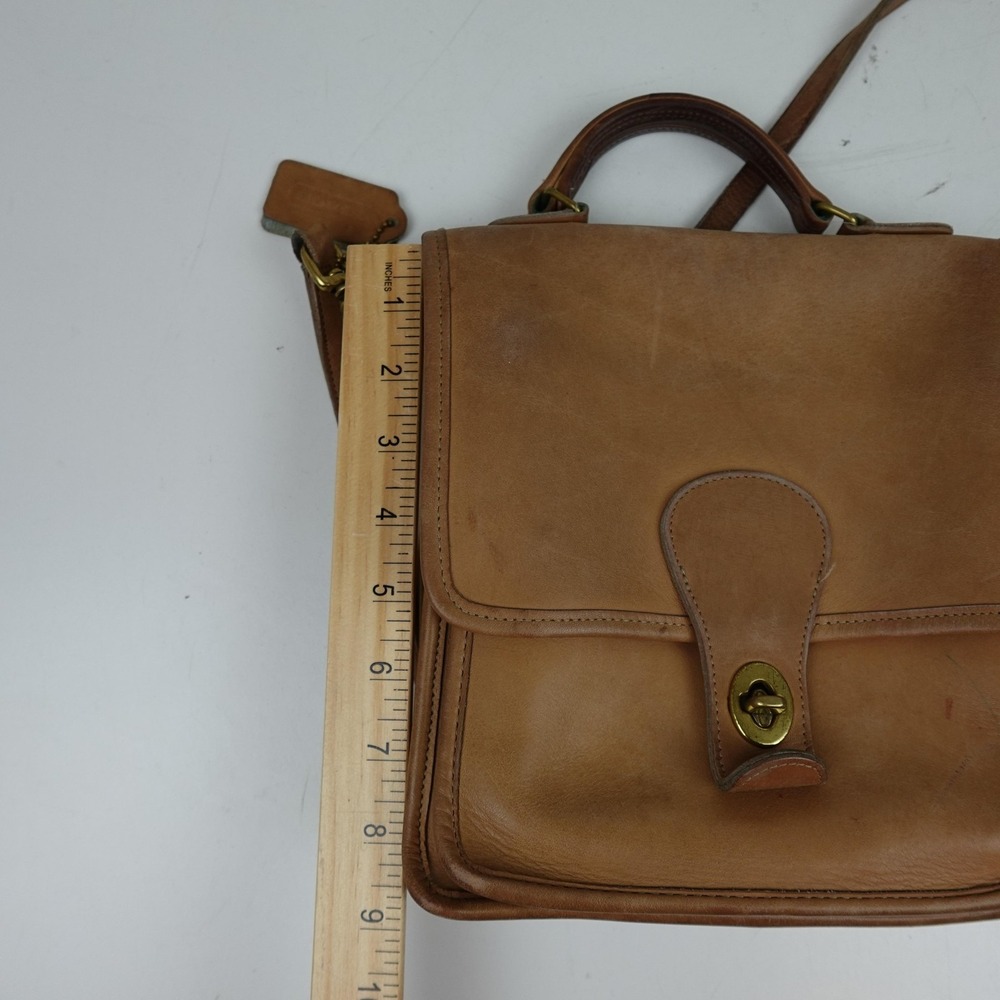 Vintage 1980s Coach Crossbody Shoulder Bag Womens Small Brown Leather USA - Picture 14 of 14